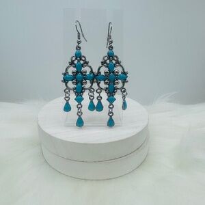 Chandelier Long Fashion Statement Turquoise Earrings